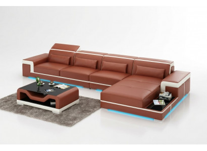 Leather sofa USB living landscape corner sofa angle set design modern sofa couch new