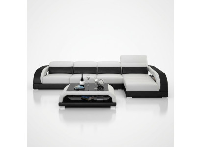 Leather sofa with USB, living area corner sofa set design modern sofa G8016C