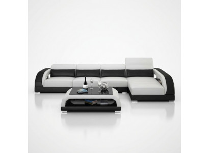 Leather sofa with USB, living area corner sofa set design modern sofa G8016C