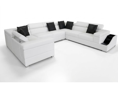 Leather sofa USB living landscape corner sofa corner suite design sofa couch new