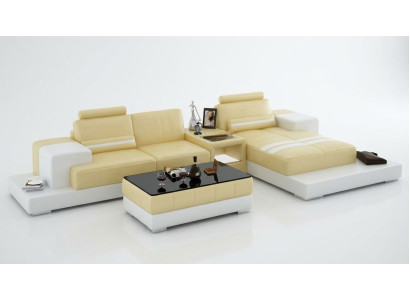 Leather sofa with USB living landscape corner sofa corner set design couch sofa L6004D