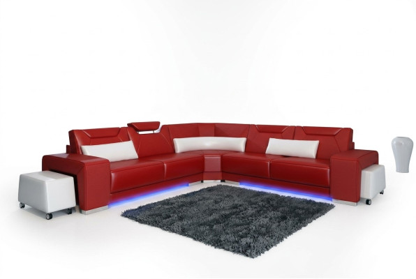 Leather sofa with USB living area corner sofa corner suite design modern sofa F3011B