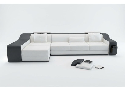 Leather sofa with USB living landscape corner sofa corner suite design modern sofa B2017B