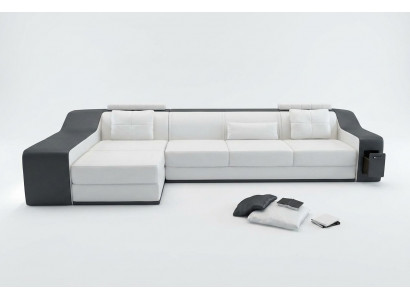 Leather sofa with USB living landscape corner sofa corner suite design modern sofa B2017B