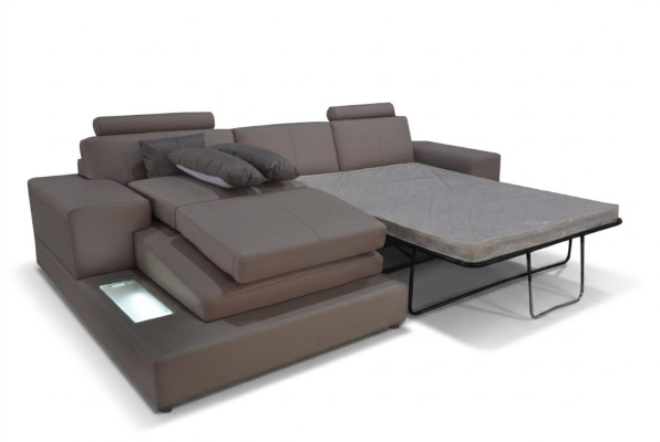 Leather couch landscape set modern design sofa with USB, sleeper couches