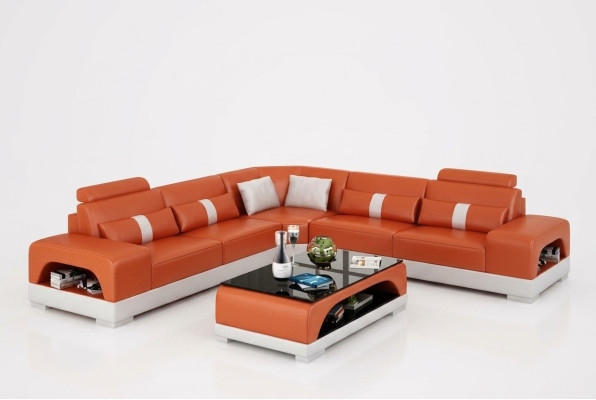 Modern corner sofa set, sectional sofa, corner couch, living landscape in L shape, XXL sofa with USB, new