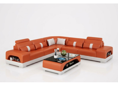 Modern corner sofa set, sectional sofa, corner couch, living landscape in L shape, XXL sofa with USB, new