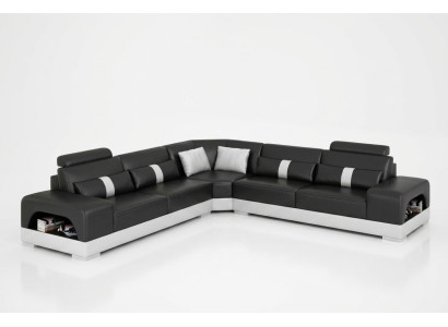 Designer living landscape corner sofa, sofa with USB, big L shape, XXL seat suite Sandberg