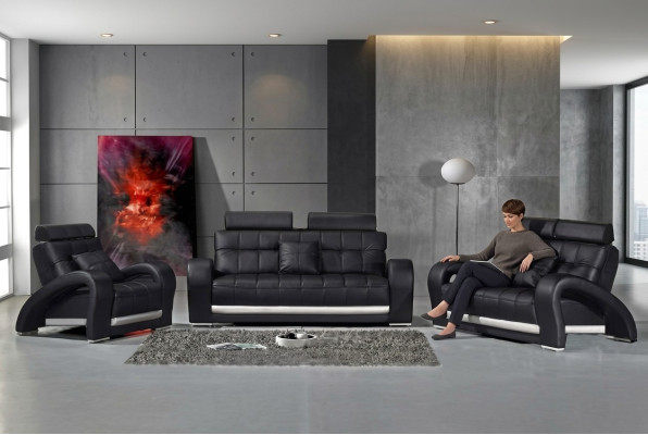 Leather sofa with USB living set 3+2+1 seat design modern sofa B2023
