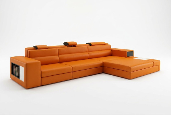 Leather sofa with USB, living area corner sofa sectional design, modern sofa B2006B