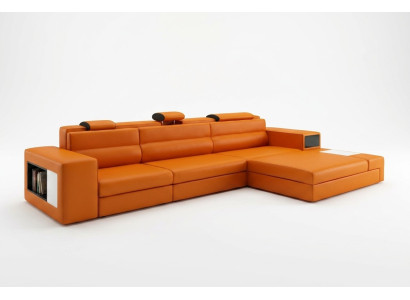 Leather sofa with USB, living area corner sofa sectional design, modern sofa B2006B