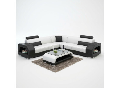 Leather sofa with USB living landscape corner sofa corner suite design modern sofa G8001B