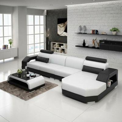 Leather sofa + USB living area corner sofa corner suite design couch sofa new G8001C