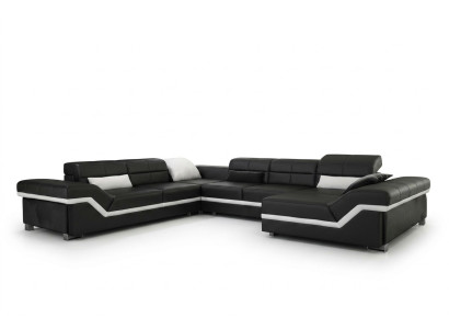 Leather sofa couch living landscape corner sofa corner suite design modern sofa with USB