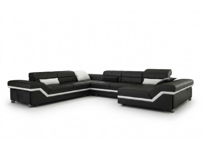 Leather sofa couch living landscape corner sofa corner suite design modern sofa with USB