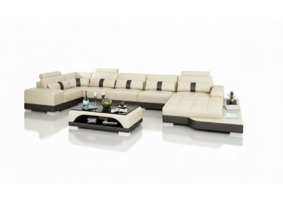 Leather sofa couch living area corner sofa corner set design modern sofa with USB new EU