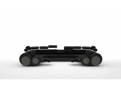 Designer XXL living area sofa with USB couch upholstery corner sofa textile fabric new
