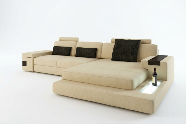 Leather sofa couch living landscape design suite modern corner sofa U-shape with USB