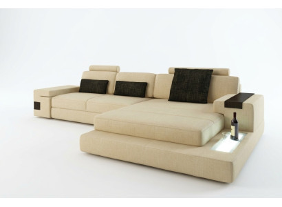 Leather sofa couch living landscape design suite modern corner sofa U-shape with USB