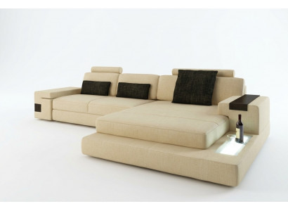 Leather sofa couch living landscape design suite modern corner sofa U-shape with USB