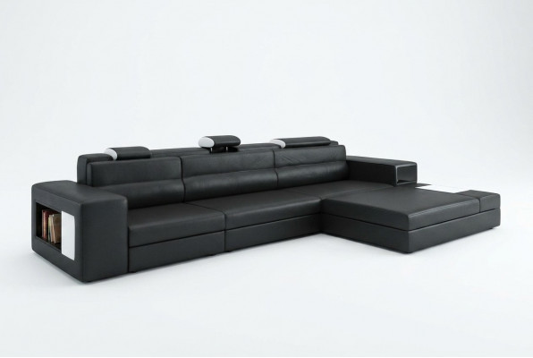 Designer sofa couch USB upholstery corner sofa set living landscape leather sofa LED