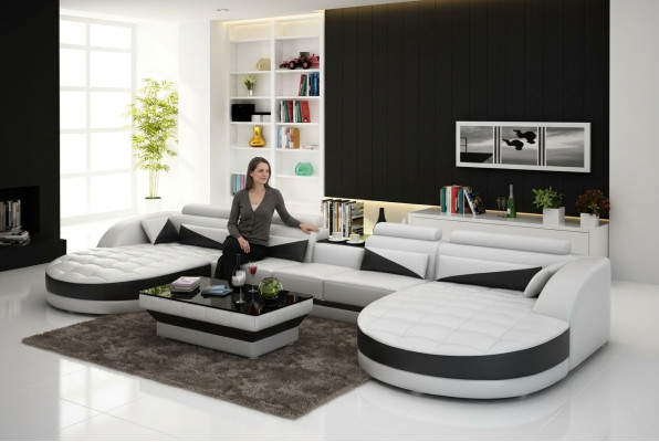 Modern design U-shaped corner sofa for a stylish living room