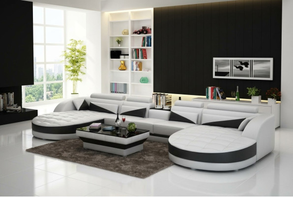 Modern design U-shaped corner sofa for a stylish living room
