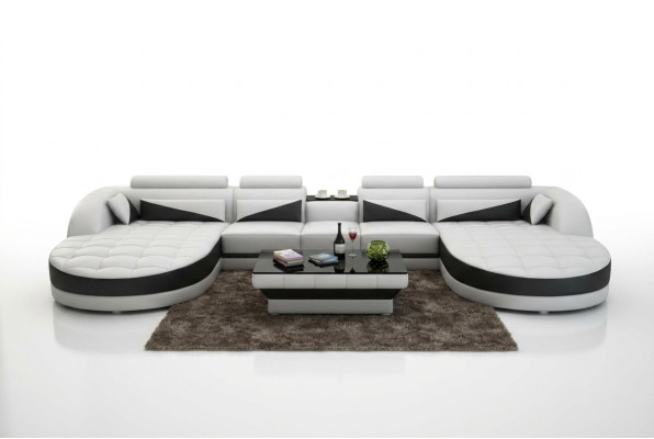 Modern design U-shaped corner sofa for a stylish living room