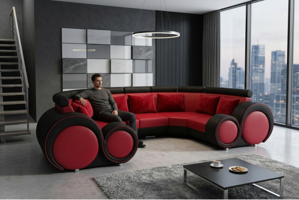 Living landscape textile couch microfiber upholstery suite XXL new sofa fabric USB