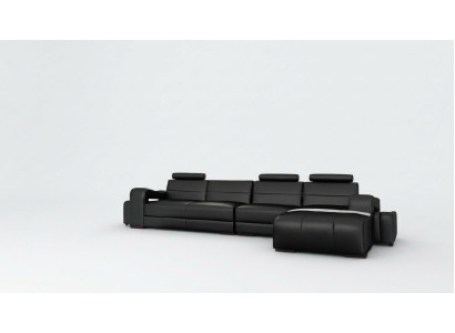 Leather sofa corner sofa + USB couch design living landscape upholstery suite L-shaped sofa