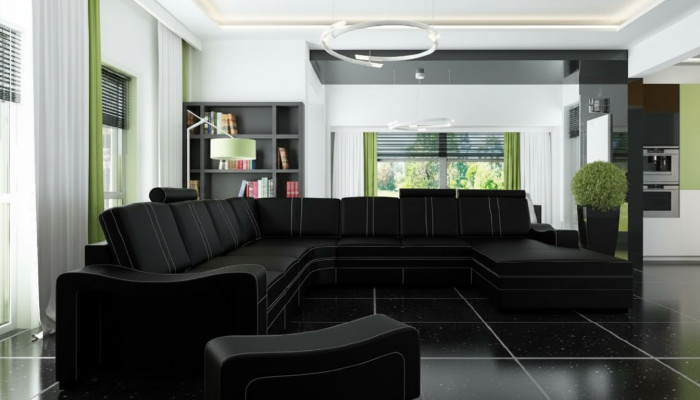 XXL leather sofa with USB leather couch living area corner sofa new set leather sofa