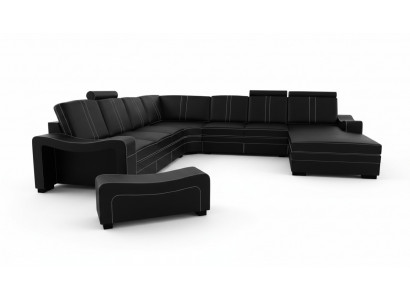 XXL leather sofa with USB leather couch living area corner sofa new set leather sofa