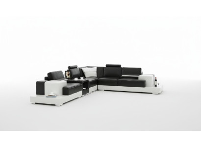 Leather sofa corner sofa with USB design seat cushion set living landscape 2725C
