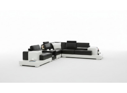 Leather sofa corner sofa with USB design seat cushion set living landscape 2725C