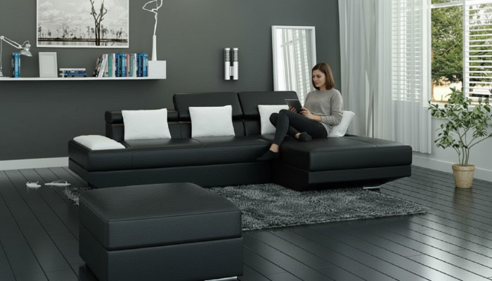 Sofa landscape with upholstery corner leather sectional sofa with USB set landscape leather 2719C New