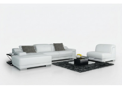 Living area upholstered corner corner sofa with USB, set landscape leather new/2711B