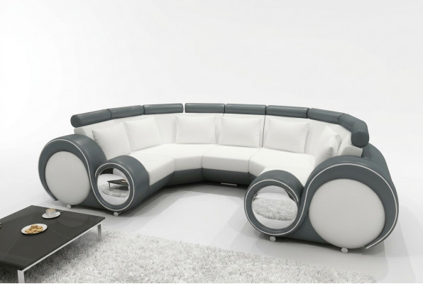 XXL living landscape leather sofa with USB design upholstery set corner sofa big