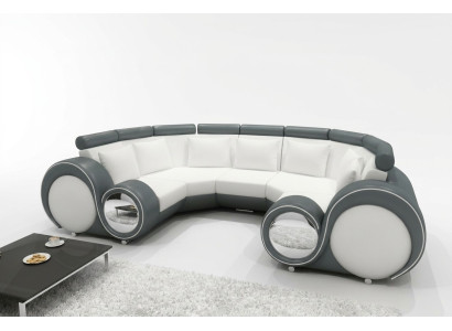 XXL living landscape leather sofa with USB design upholstery set corner sofa big