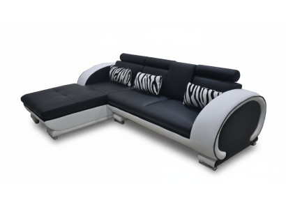 Corner Sofa Leather + USB Corner Suite Living Corner Landscape L-Shape Upholstery New Design