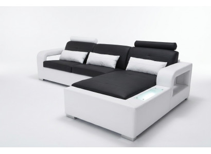 Leather sofa with USB living landscape corner set design modern sofa L-shape L6008