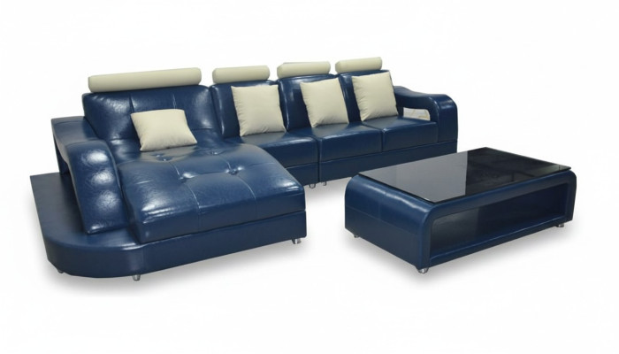 Leather sofa with USB living landscape corner set design modern sofa L-shape L6015