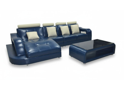 Leather sofa with USB living landscape corner set design modern sofa L-shape L6015