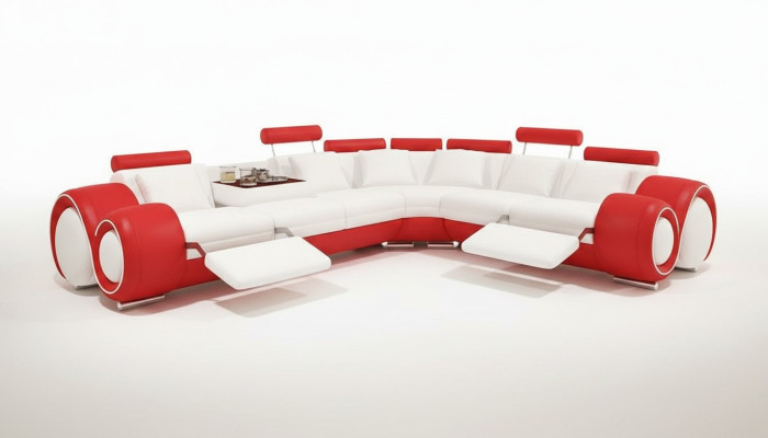 Leather sofa with USB, living area corner sofa corner suite design modern sofa A1163