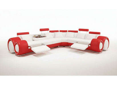 Leather sofa with USB, living area corner sofa corner suite design modern sofa A1163