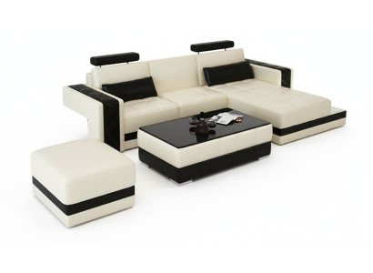 Leather sofa with USB living landscape corner sofa corner suite design modern sofa L6010D