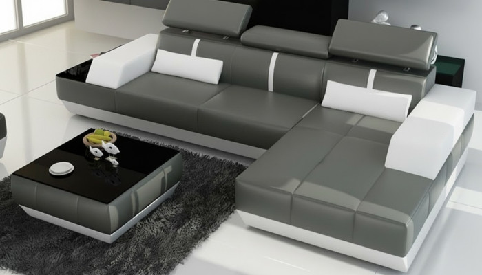 Leather sofa with USB, living area corner sofa suite design modern sofa K5015C