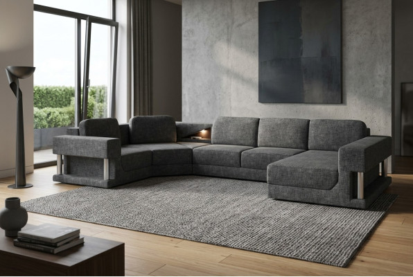 Sectional sofa with USB upholstery fabric design sofa suite living landscape Parliament