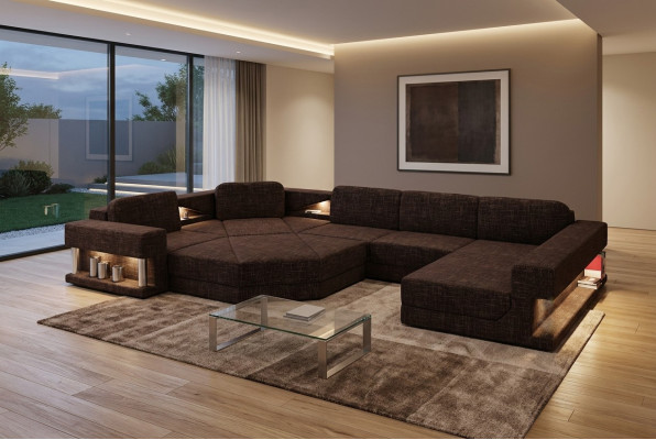 Corner sofa with USB upholstery textile design sofa set sectional Parliament