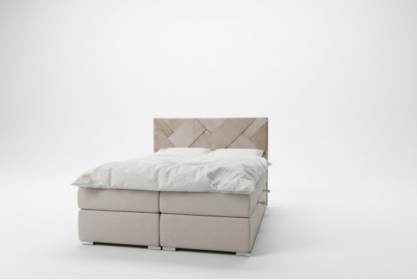Box spring bed hotel double luxury beds upholstered bed frame function 140x200cm