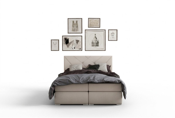 Modern box spring beds hotel double luxury bed upholstery box function leather